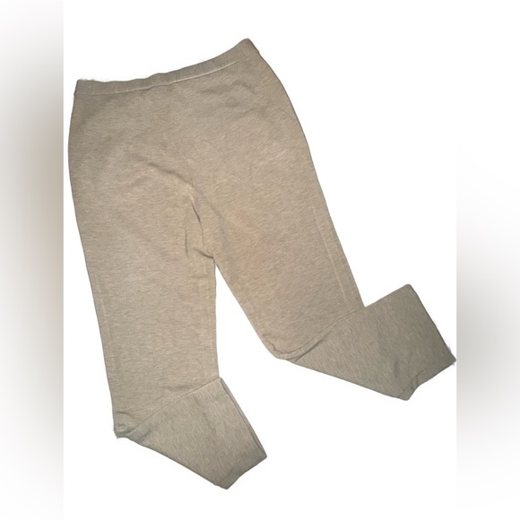 Theory Heathered Khaki Pull-On Pants Size L Elastic Waist Pockets 27.5 - Picture 5 of 12